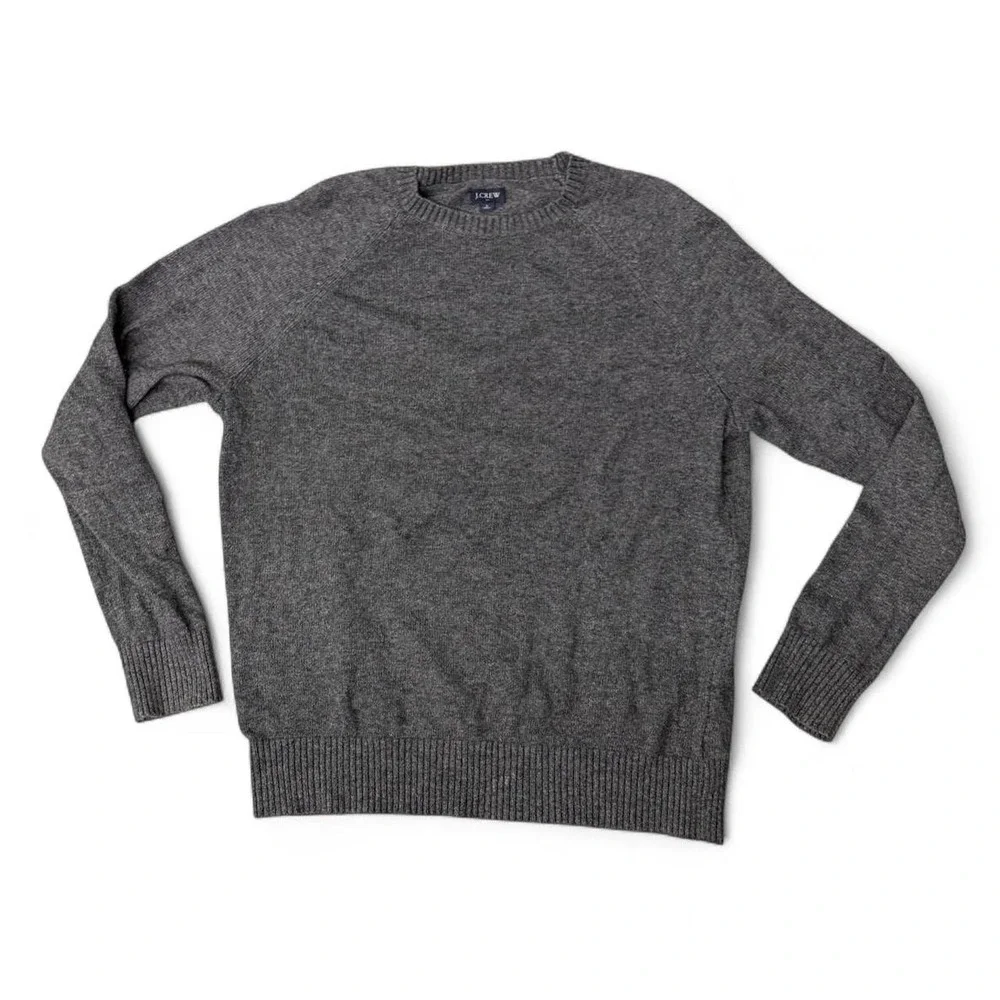 Normcore grandpa core unisex J.Crew gray heathered wool blend sweater Size L
